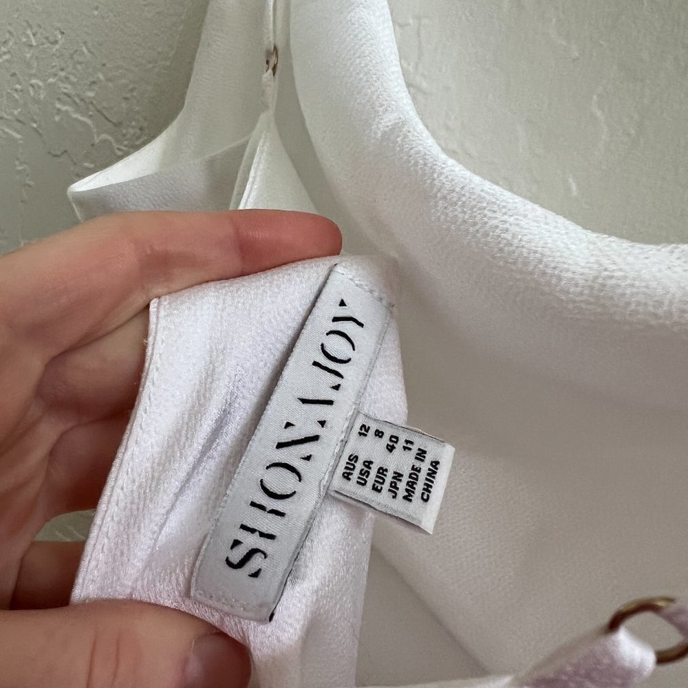 Shona Joy Lux Bias Cowl Neck Slip Dress Ivory White - Picture 10 of 12